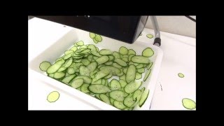 短時間で野菜をスライス！電動きゅうりスライサー