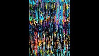 #2914-Fantastic Large Double Swipe-Center Out, Fluid Acrylics Pouring 6.5.18