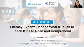 Listen up! Literacy Experts Decode What it Takes to Teach Kids to Read \u0026 Comprehend.