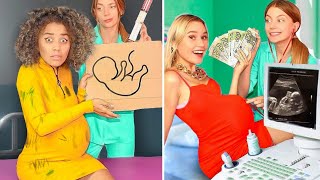 Rich Pregnant VS Broke Pregnant! Funny Situations & DIY Ideas by Mariana ZD