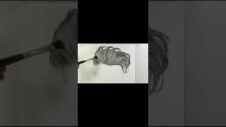 shading ✏️ hair with brush 🖌️ || brush 🖌️ vs blending stumps #draw #artdraw #Hirdeshsharmaarts