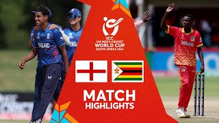 England v Zimbabwe | Match Highlights | U19 CWC 2024