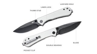 NUKNIVES New EDC Folding Knife: White G10 Handle \u0026 Black Stonewashed Blade on Kickstarter!