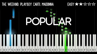 The Weeknd, Playboi Carti, Madonna - Popular - EASY Piano Tutorial