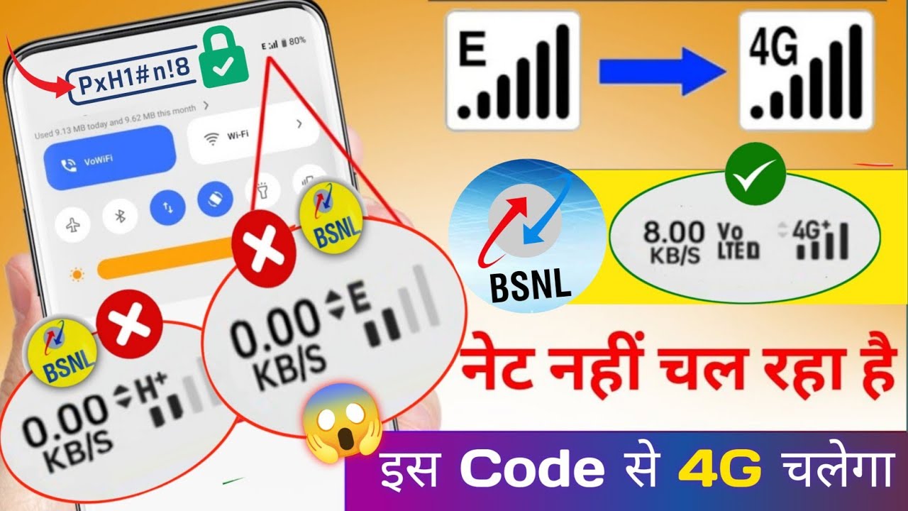 Bsnl Sim Me 4G Network Kaise Chalaye | Bsnl E Net H+ To 4g | Bsnl 4g ...