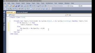 Using opacity effects - Visual Studio 2010