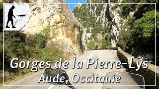 Gorges de la Pierre-Lys, Road D117, Aude, Occitania, France - by motorcycle