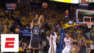 Stephen Curry checks into his first 2018 playoff game, then hits a 3 within seconds | ESPN