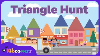 We're Going on a Triangle Hunt | Learn Shapes | The Kiboomers Kids Songs