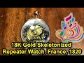 BO-D-428- Antique 18K Gold Skeletonized Quarter Repeater Verge Fusee Pocket Watch France 1820