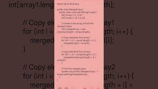 Merge Two Arrays into One #java #javashorts #javatutorial #coding #programming