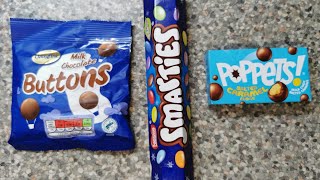 Relaxing video / opening Poppets,Chocolate Buttons,Smarties ASMR#relaxing #delicious