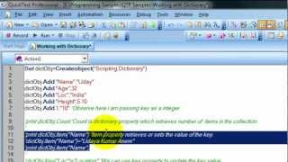 [QTP / UFT Videos] : How to work with Dictionary objects in QTP