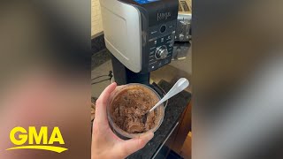 I tried making chocolate protein ice cream with the Ninja CREAMi