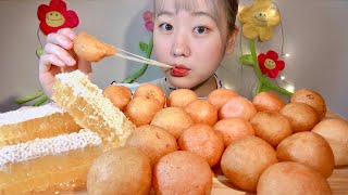 ASMR 巣蜜 チーズボール Cheese Balls Comb Honey 벌집꿀 치즈볼【咀嚼音/大食い/Mukbang/Eating Sounds】