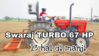 Swaraj 855 TURBO {67 HP} with 13 haal manji  ||  Tyre - {15.9.28} || latest Tractor video 2021