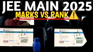 JEE main Marks vs Percentile vs Rank JEE Main 2025