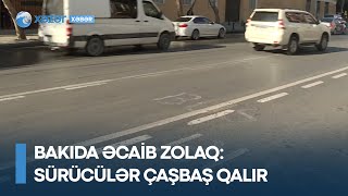 Bakıda əcaib zolaq: Sürücülər çaşbaş qalır