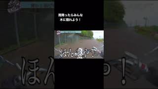 ツーリング中に雨が降ったら木に隠れよう！