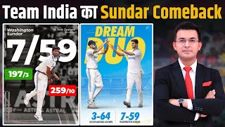 IND vs NZ: 197/3 to 259/10, Washington Sundar register his first five wicket haul in Test Cricket!