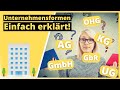 Unternehmensformen einfach erklärt – Rechtsformen: AG, GmbH, OHG, GbR, KG, UG