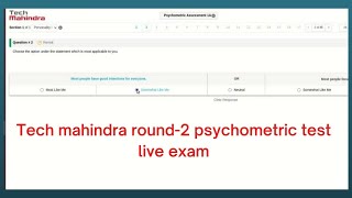 Techmahindra Round 2 || Psychometric test live || Original questions ||  DEC 5