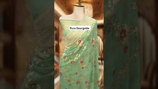 Premium 👌 alfi banarasi pure khadi georgette saree #georgette #banarasisaree #shorts