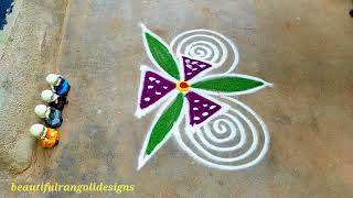 simple daily rangoli/ kuttykolam/mini rangoli/kuttykolangal/குட்டிகோலம்/@superrangoli.designs