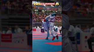perfect ura mawashigiri 💯💯#karatedo #karate #kicks #wkf #player #kumite #trending #shortsfeed #fight