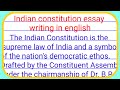 indian constitution essay writing in english|essay on indian constitution