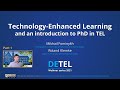 Technology Enhanced-Learning and an introduction to PhD in TEL - part 1