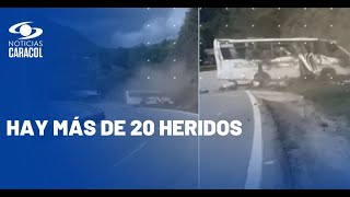 Impresionante video de accidente de bus en La Vega, Cundinamarca