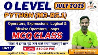 🔴 O Level Python M3-R5.1 MCQ Class | Operators, Expressions, Logical & Bitwise Operators, Loops