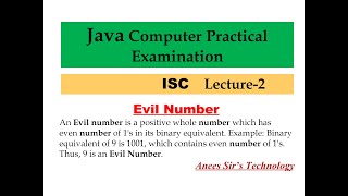 Java Board Practical |Evil Number Practical | Lecture 1| Easily Explained