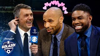 Thierry Henry, Micah & Carragher get starstruck by Paolo Maldini 💕 | CBS Sports Golazo | UCL Today