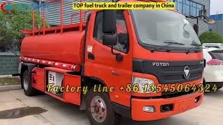 Foton 5000L 5Tons Fuel Tanker Truck with Dispenser Right Hand Drive Oil Tank Lorry for Bahamas