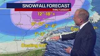 Nor'easter could drop over a foot of snow in NY