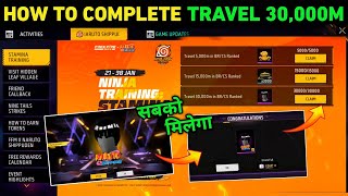 How To Complete New Event | Stamina ninja training Travel 30,000 in Free fire ff max new event today