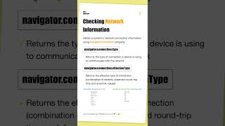 Checking Network Information with #javascript