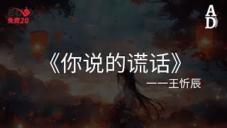 你說的謊話 - 王忻辰『你說的謊話 如高樓大廈 就在此刻突然全盤崩塌』【高音質/動態歌詞/Pinyin Lyrics】