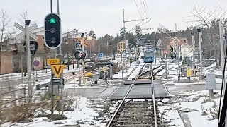 Lidingöbanan Driver's Eye View - A Cab Ride of Stockholm Tram Route 21.