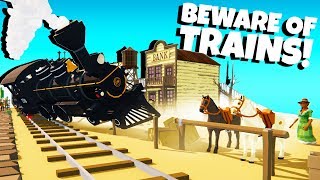 DERAILING TRAINS and Destroying Cities! - Beware of Trains Gameplay