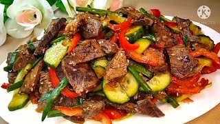 Японский салат! Маззали гуштли салат. Очень вкусный Мясной салат!