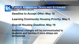 Purdue Admissions extends deadlines amid FAFSA delays