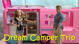 NEW Barbie & Ken go on Fun Camping Trip in Dream Camper w/Pool & Campfire