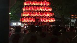 令和4年9月25日　戸畑祇園大山笠行事　飛幡八幡宮祇園大祭　千秋楽　提灯山笠がこの年の最後の大上りを終えお社の方へ還ってきました🏮