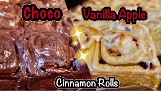 Cinnamon Rolls / Choco \u0026 Vanilla Apple/ Zimtschnecken 🇩🇪/ ซินนามอนโรล