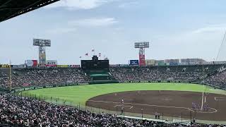 4K対応　2022年　甲子園　決勝　試合開始前　下関国際の守備練習