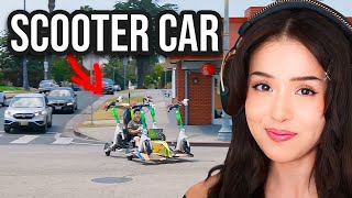 Pokimane Reacts To Michael Reeves Building A Scooter Car