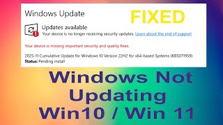 Windows Update Error “Your Device is missing Important Security Update” | SOLVED FIXED